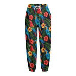Macaw Parrot Pattern Print Fleece Lined Knit Pants