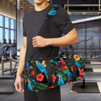 Macaw Parrot Pattern Print Gym Bag
