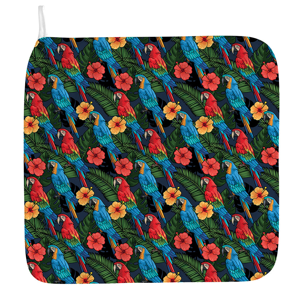 Macaw Parrot Pattern Print Hand Towel