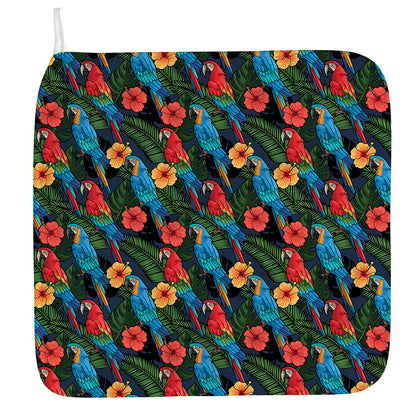 Macaw Parrot Pattern Print Hand Towel