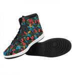 Macaw Parrot Pattern Print High Top Leather Sneakers