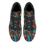 Macaw Parrot Pattern Print High Top Leather Sneakers