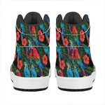 Macaw Parrot Pattern Print High Top Leather Sneakers