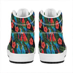 Macaw Parrot Pattern Print High Top Leather Sneakers