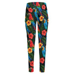 Macaw Parrot Pattern Print High-Waisted Pocket Leggings