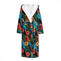 Macaw Parrot Pattern Print Hooded Bathrobe