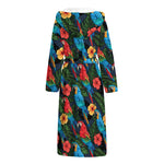 Macaw Parrot Pattern Print Hooded Bathrobe