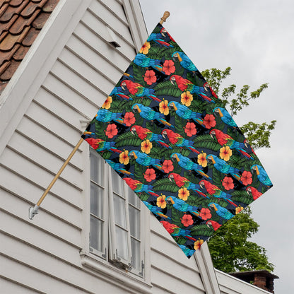 Macaw Parrot Pattern Print House Flag