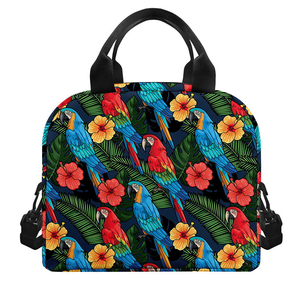 Macaw Parrot Pattern Print Insulated Lunch Bag