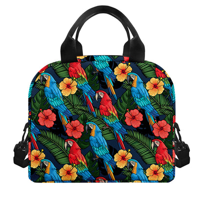 Macaw Parrot Pattern Print Insulated Lunch Bag