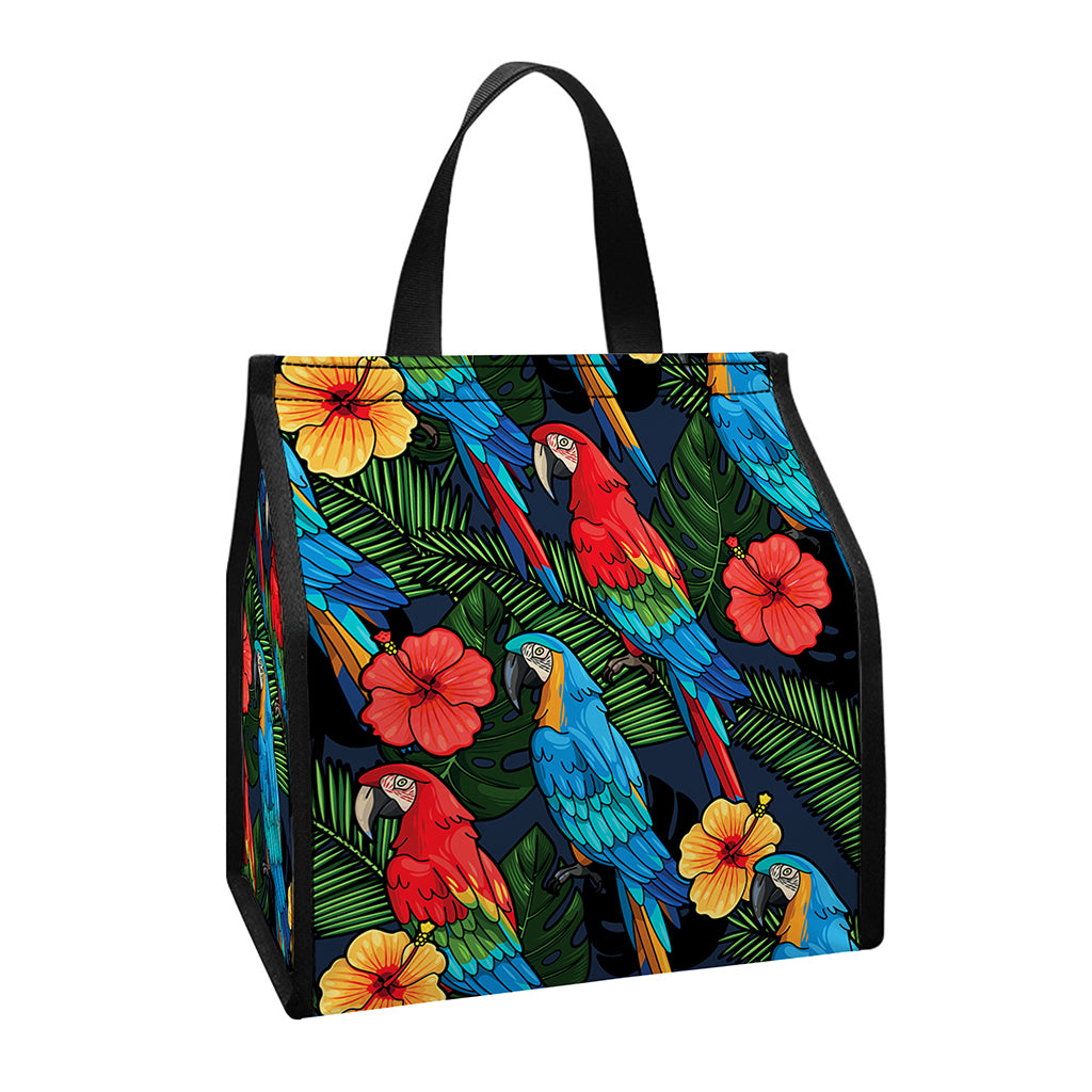 Macaw Parrot Pattern Print Insulated Lunch Tote