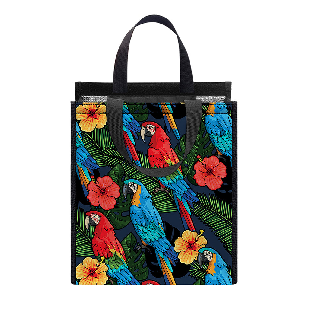 Macaw Parrot Pattern Print Insulated Lunch Tote