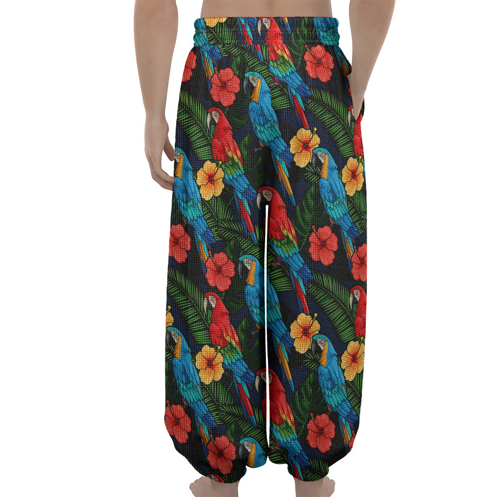 Macaw Parrot Pattern Print Lantern Pants