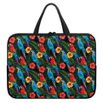 Macaw Parrot Pattern Print Laptop Sleeve With Handle