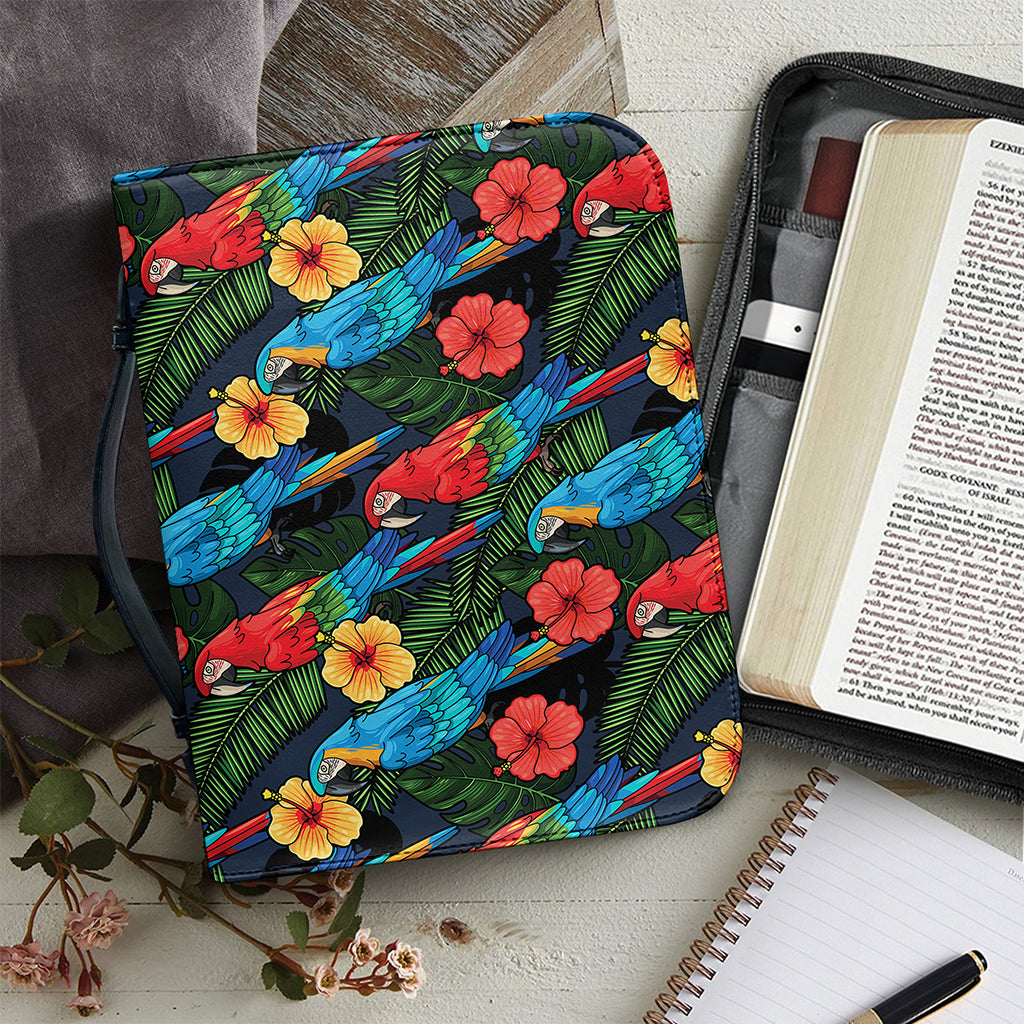 Macaw Parrot Pattern Print Leather Bible Cover