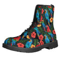 Macaw Parrot Pattern Print Lace-Up Boots