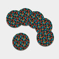 Macaw Parrot Pattern Print Leather Coaster Set