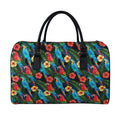 Macaw Parrot Pattern Print Leather Duffel Bag