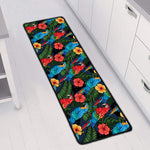 Macaw Parrot Pattern Print Long Kitchen Mat