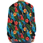 Macaw Parrot Pattern Print Long Sleeve Baseball Jersey
