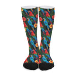 Macaw Parrot Pattern Print Long Socks