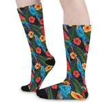 Macaw Parrot Pattern Print Long Socks