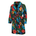 Macaw Parrot Pattern Print Men's Bathrobe