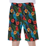 Macaw Parrot Pattern Print Men's Beach Shorts