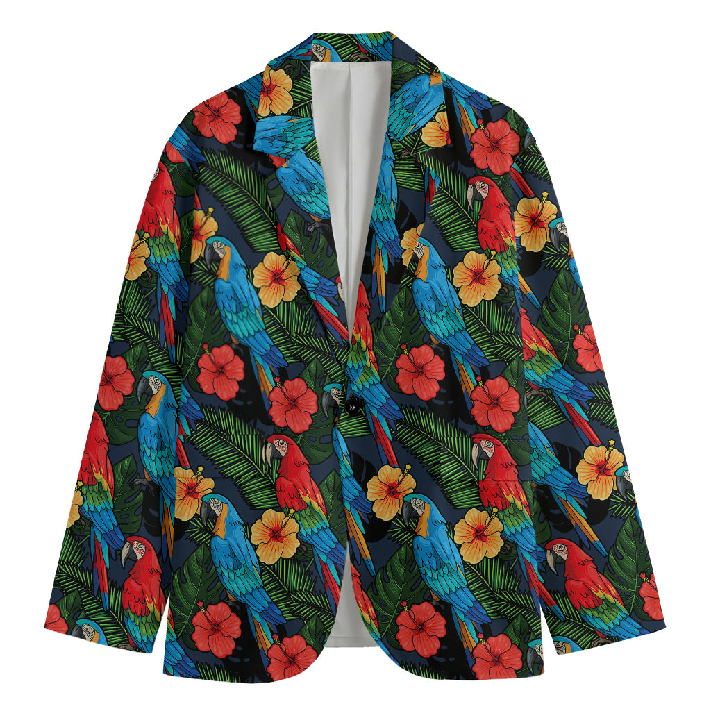 Macaw Parrot Pattern Print Men's Cotton Blazer