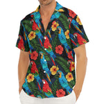 Macaw Parrot Pattern Print Men's Deep V-Neck Shirt