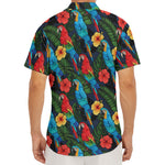 Macaw Parrot Pattern Print Men's Deep V-Neck Shirt