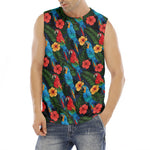 Macaw Parrot Pattern Print Men's Fitness Tank Top