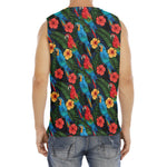 Macaw Parrot Pattern Print Men's Fitness Tank Top