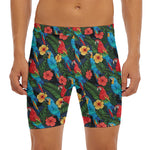 Macaw Parrot Pattern Print Men's Long Boxer Briefs