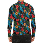 Macaw Parrot Pattern Print Men's Long Sleeve Rash Guard