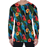 Macaw Parrot Pattern Print Men's Long Sleeve T-Shirt