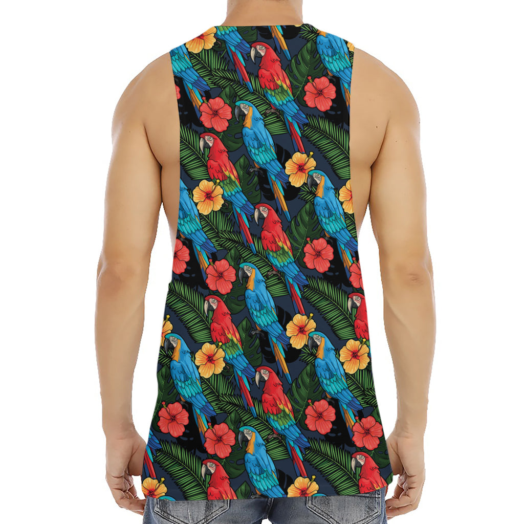 Macaw Parrot Pattern Print Men's Muscle Tank Top