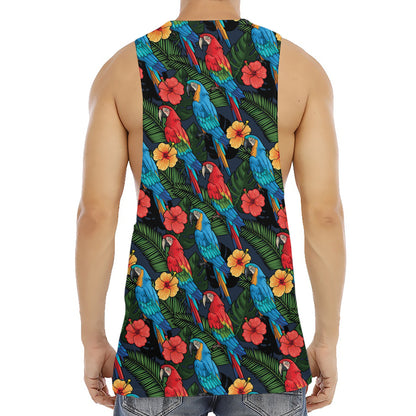 Macaw Parrot Pattern Print Men's Muscle Tank Top