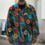 Macaw Parrot Pattern Print Men's Shirt Jacket