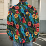 Macaw Parrot Pattern Print Men's Shirt Jacket