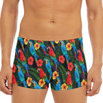 Macaw Parrot Pattern Print Men's Short Boxer Briefs