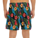 Macaw Parrot Pattern Print Men's Split Running Shorts