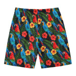 Macaw Parrot Pattern Print Men's Swim Trunks