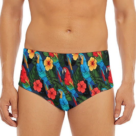 Macaw Parrot Pattern Print Men's Triangle Swim Briefs