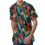 Macaw Parrot Pattern Print Men's Velvet T-Shirt