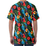 Macaw Parrot Pattern Print Men's Velvet T-Shirt