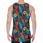 Macaw Parrot Pattern Print Men's Velvet Tank Top