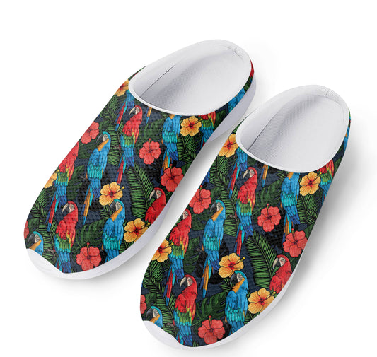Macaw Parrot Pattern Print Mesh Casual Shoes