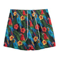 Macaw Parrot Pattern Print Mesh Shorts