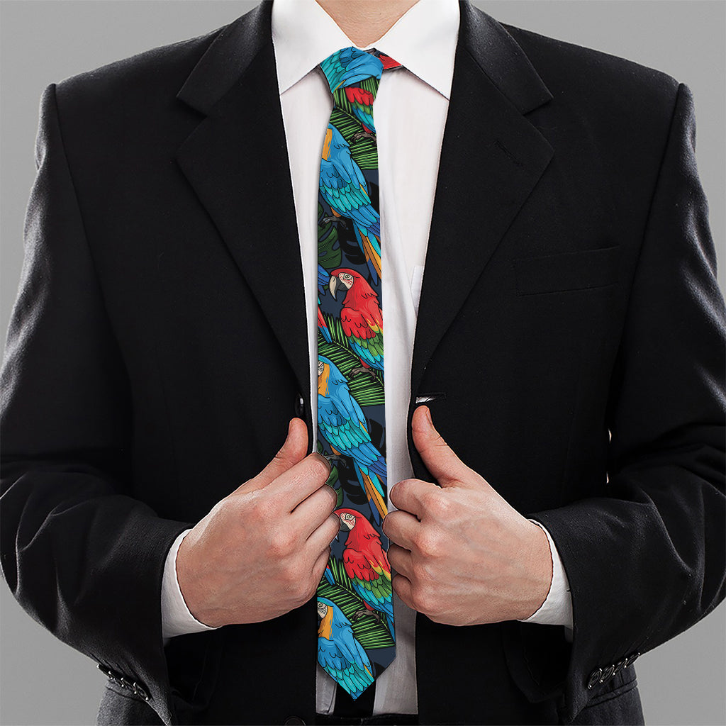 Macaw Parrot Pattern Print Necktie